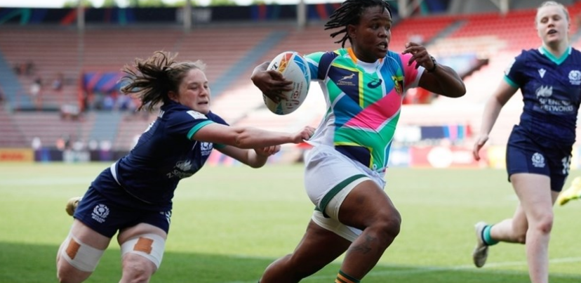 Springbok Women's Sevens anota gol en Toulouse